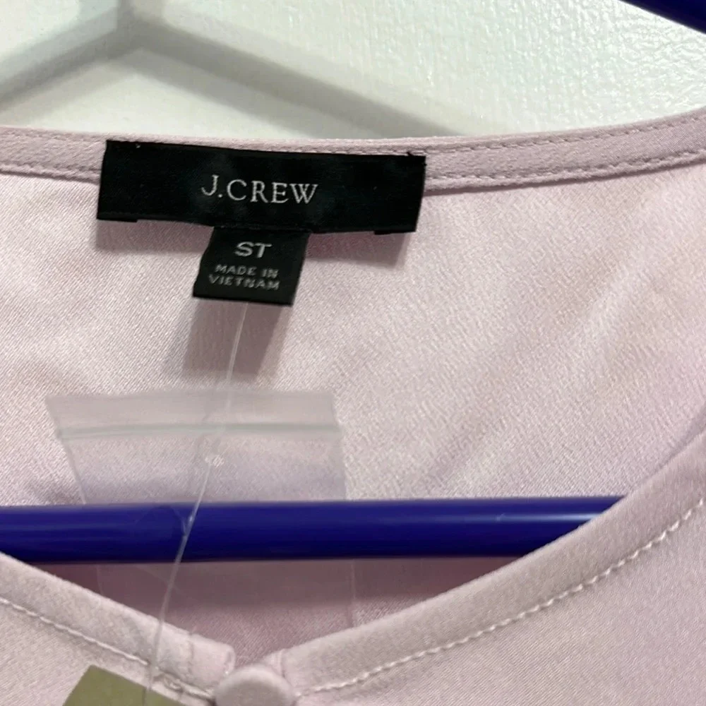 J. Crew Pink Puff Sleeve Keyhole Top‎